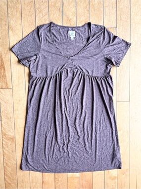 GAP Maternity Dark Purple Soft Heathered V‑Neck Maternity Dress Size Large